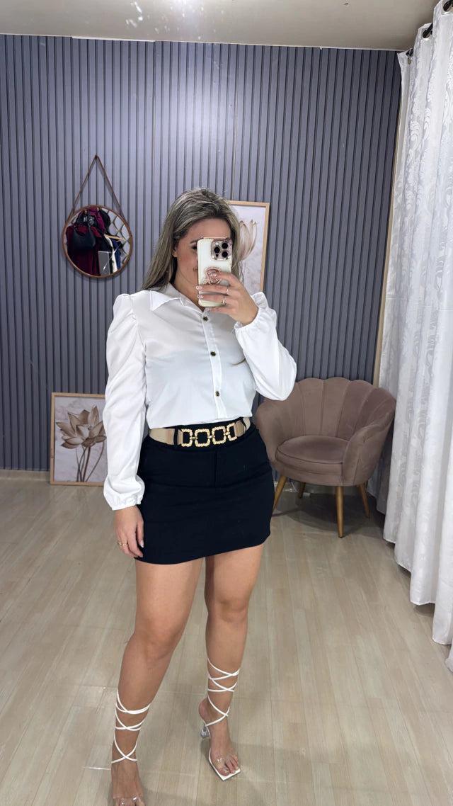 Camisa cropped crepinho