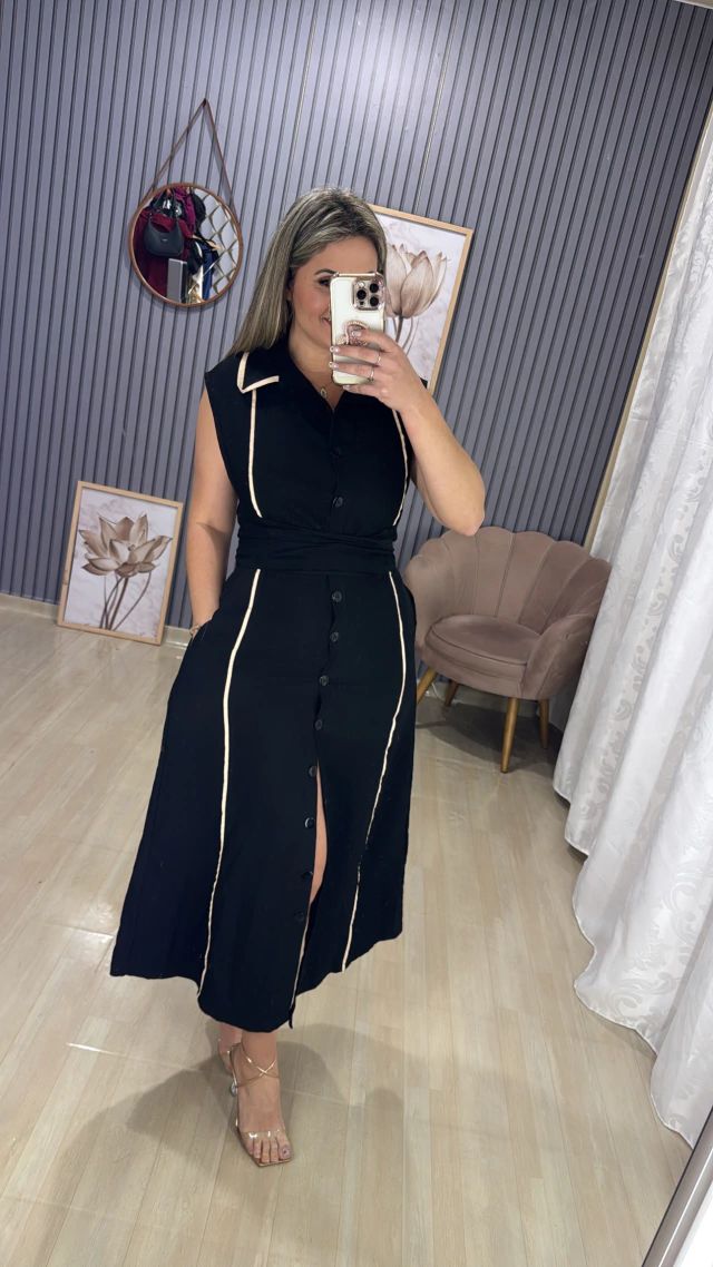 Vestido Midi Botões Livia