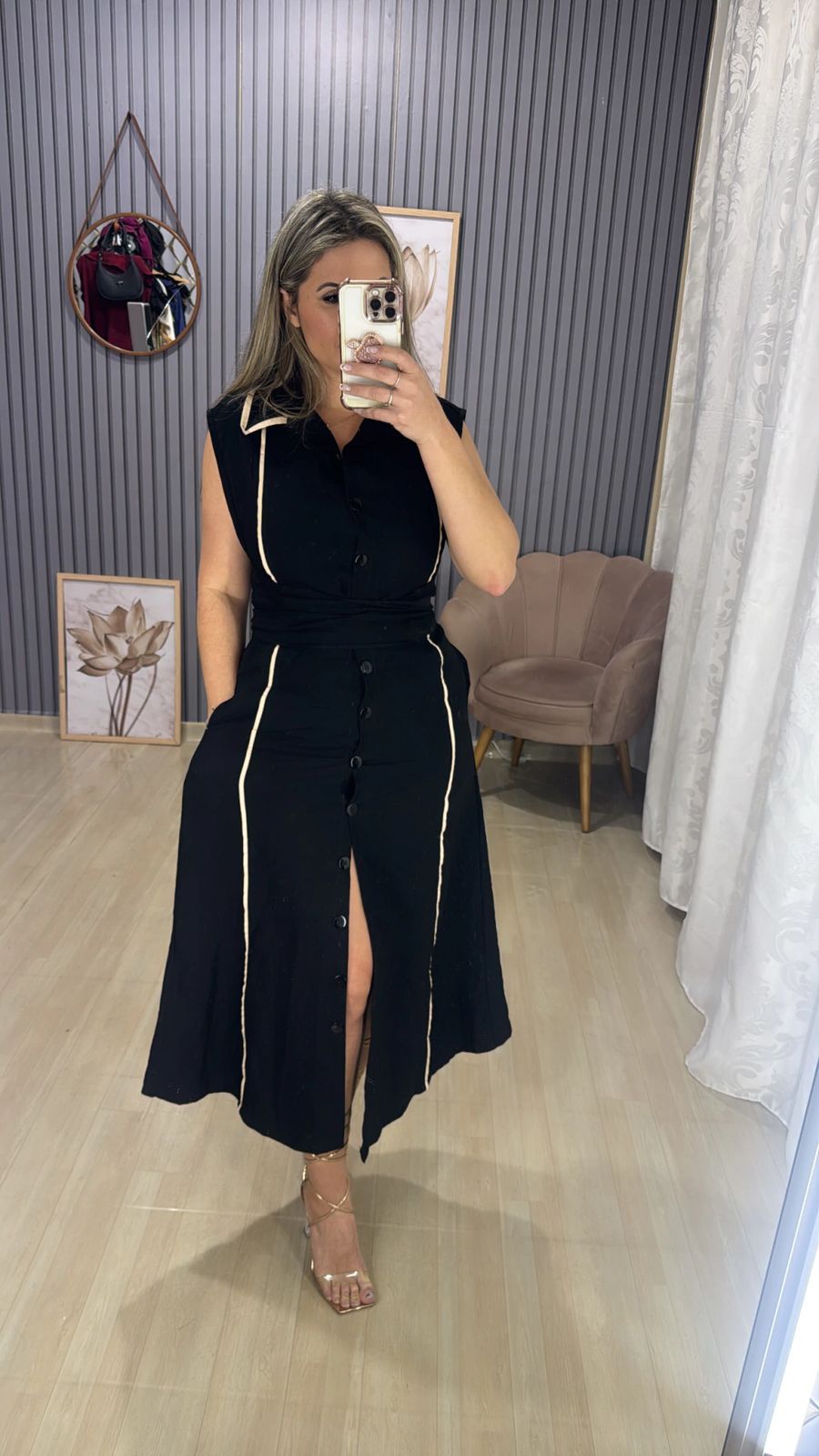 Vestido Midi Botões Livia