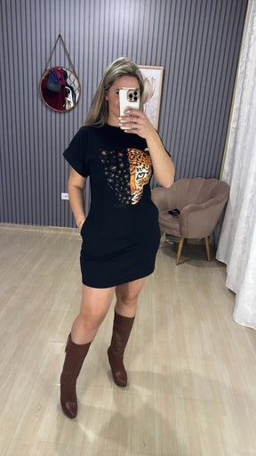 Vestido Camisetão onça