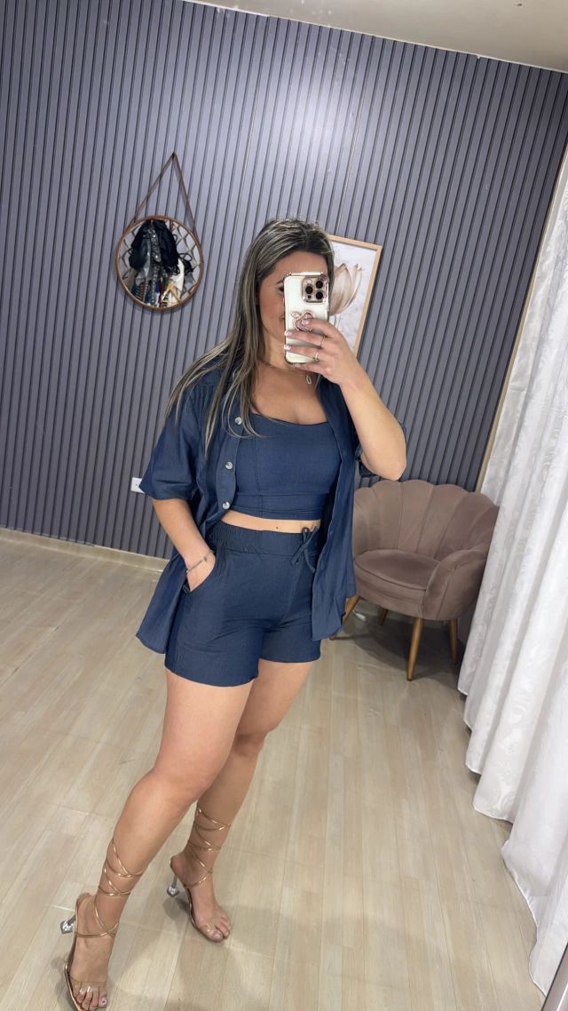 Conjunto 3 Peças Chambray