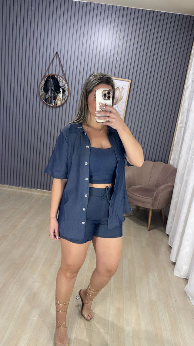 Conjunto 3 Peças Chambray