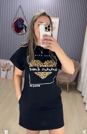 Camisetão vestido coração New